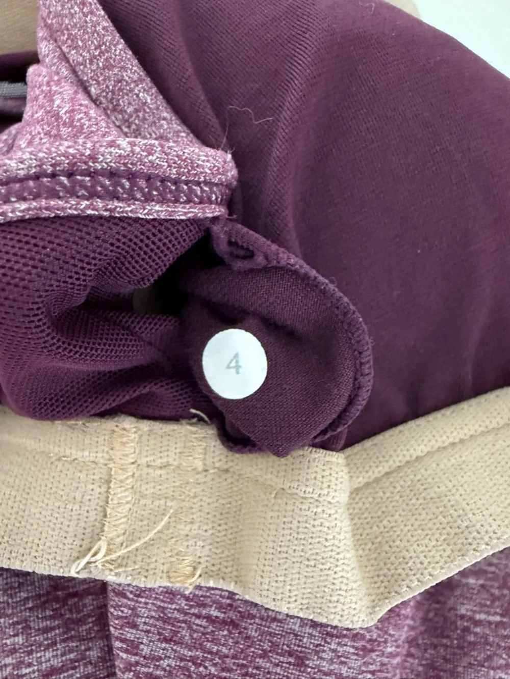 Lululemon Power Y Tank Top Heathered Purple Racerback Shelf Bra Size 4
